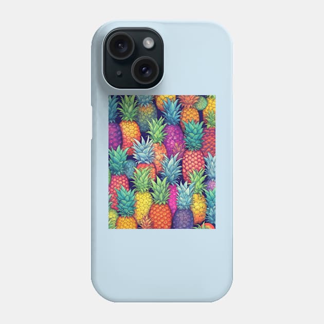 Vibrant Bright Pineapples Phone Case by EpicFoxArt