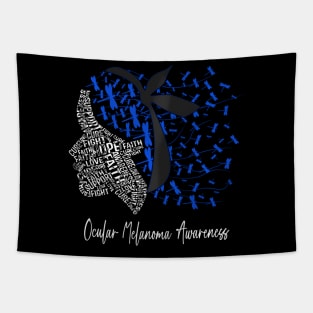 Ocular Melanoma Awareness  Black   Woman Face Tapestry