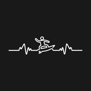 Surfing Heart Beat Pulse Tee Surf Board Accessories Funny Birthday Gift Surf T-Shirt