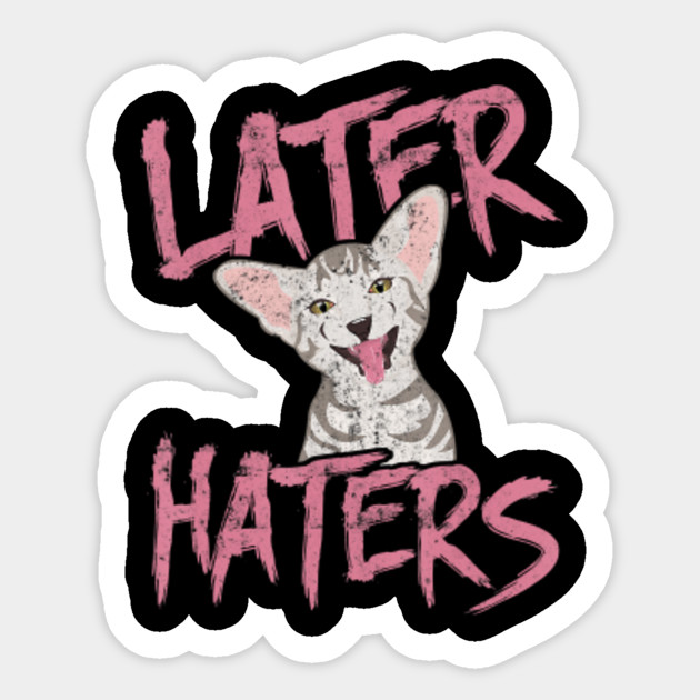 Funny Later Haters Cat Design Gift Christmas Cat Sticker