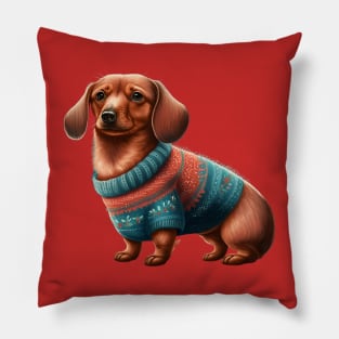 Christmas Sausage Dog Pillow