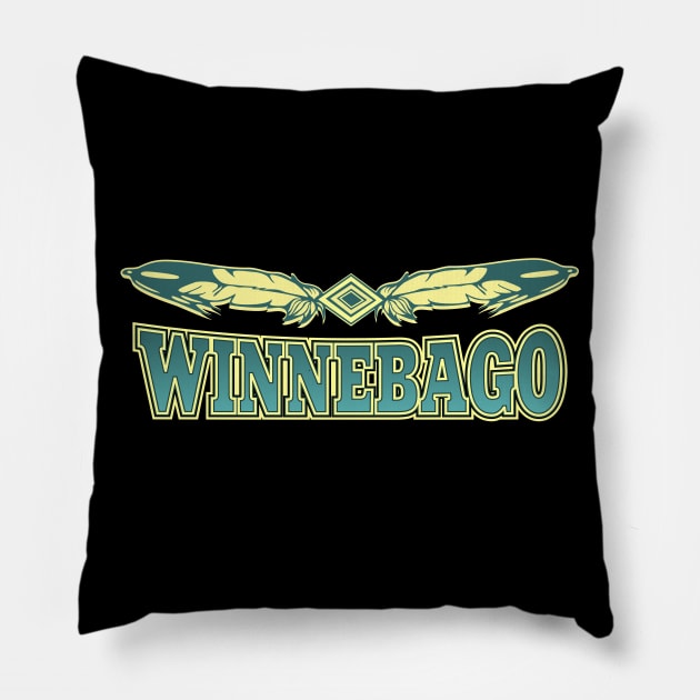 Winnebago Tribe Pillow by MagicEyeOnly