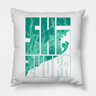 Shizuoka, Japan City Map Typography - Watercolor Pillow