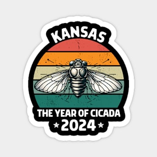 Retro cicada 2024 kansas cicada invasion Magnet