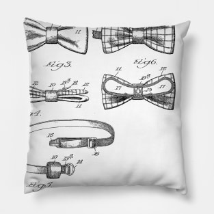 Reversible Necktie Vintage Patent Hand Drawing Pillow