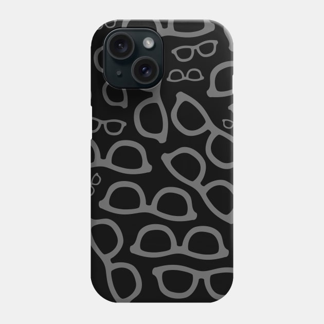 Glasses Pattern Black Phone Case by XOOXOO