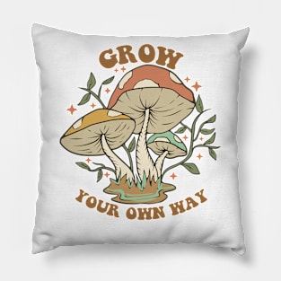 Cottagecore mushroom retro motivational Pillow