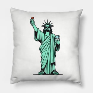 The Dude Lebowski Statue of Liberty Pillow