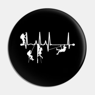 Mountain Climber Heartbeat Pin