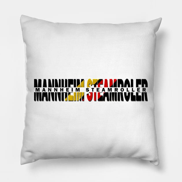 vintage typo Mannheim Steamroller Pillow by NamaMarket01