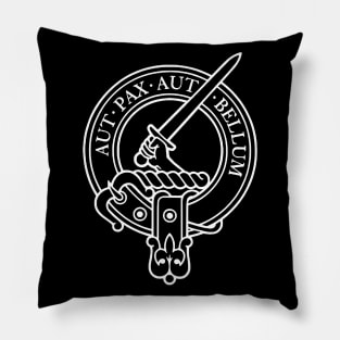 Clan Gunn Crest - Latin white Pillow