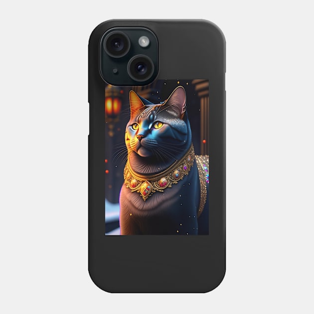 Black Royal British Shorthair Cat Phone Case by Enchanted Reverie