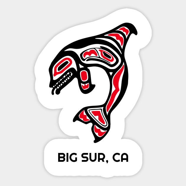 Big Sur California Red Orca Killer Whales Native American Indian Tribal Gift Orca Whales Lovers Sticker Teepublic