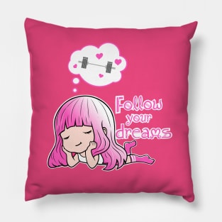 Cute Fitness girl quote Pillow