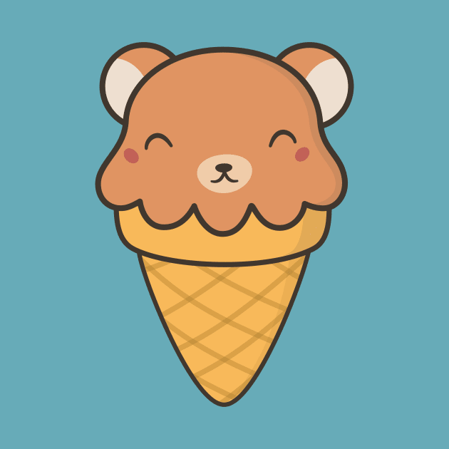 Kawaii Cute Bear Ice Cream by happinessinatee