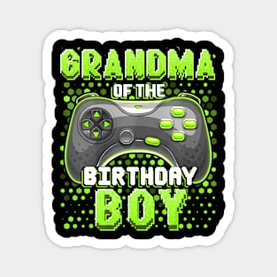 Grandma Of The Birthday Boy Matching Video Game Birthday Magnet