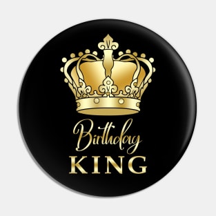 Birthday King Gold Crown T-Shirt Prince Princess King Queen Crown For Boys And Men Gift Pin