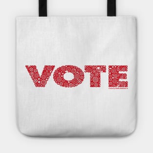 VOTE - Red Distressed Circle Design Tote