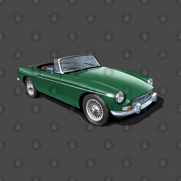 MGB Roadster in british racing green by candcretro