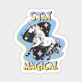 Retro Stay Magical Unicorn Magnet