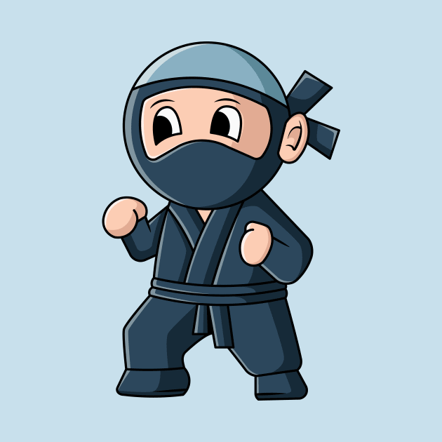 vector illustration design of a cute cartoon ninja wearing a mask by danarrr