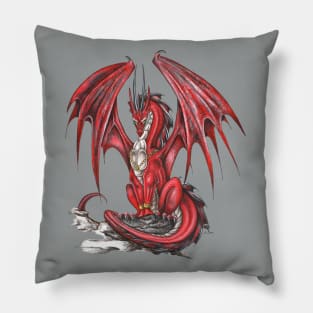 Majestic Red Dragon Pillow