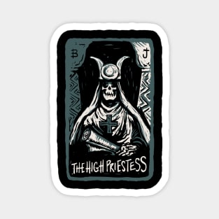 The High Priestess Skeleton Skull Tarot Card Magnet