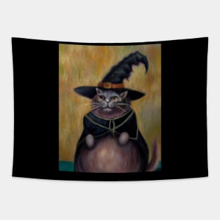 Witch Kitty cat Bruja cat spooky cat Tapestry