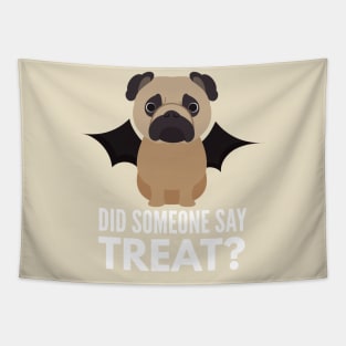 Pug Halloween Trick or Treat Tapestry