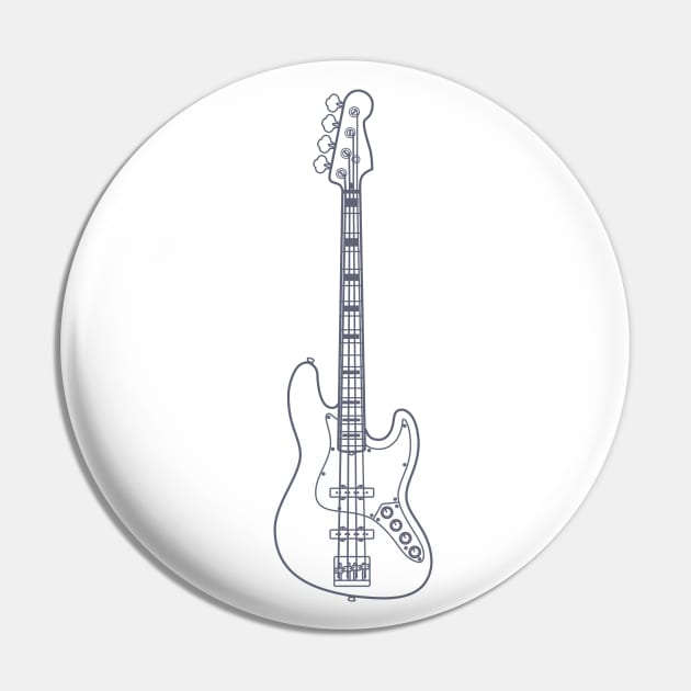 J-style Bass Guitar Outline Pin by nightsworthy