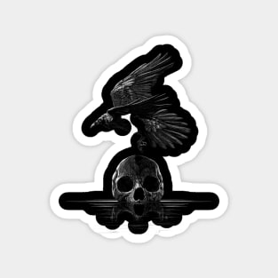 Raven and Skull Magnet