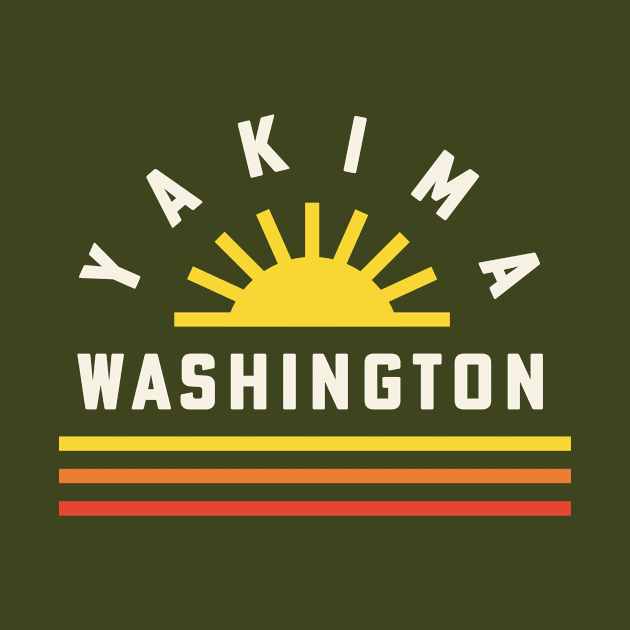 Yakima Washington Retro Vintage Stripes Sunset by PodDesignShop