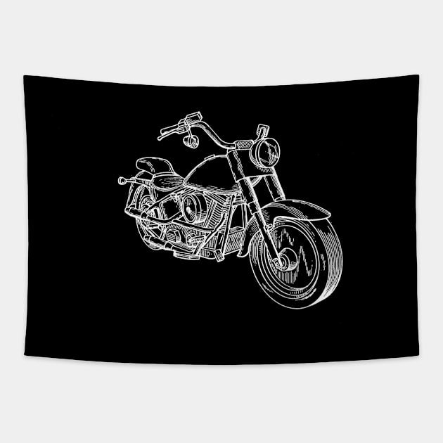 Motorcycle Vintage Patent Drawing Tapestry by TheYoungDesigns