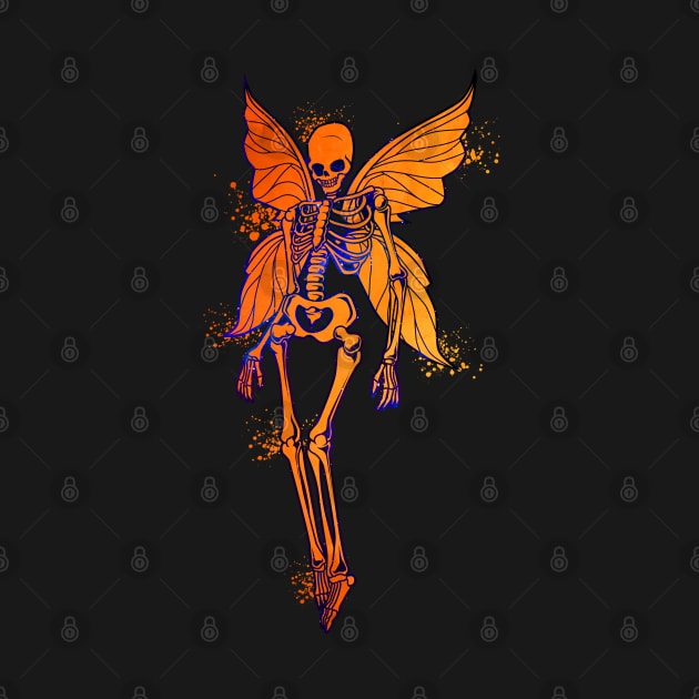 Colorful fairy skeleton with fairy wings - Fairycore by Modern Medieval Design