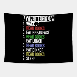 My Perfect Day / Reading Books Funny retro list design Tapestry