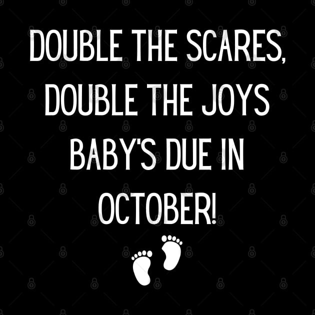 Double the Scares, Double the Joys – Baby's Due in October! Halloween, baby, Maternity Pregnancy Announcement by Project Charlie