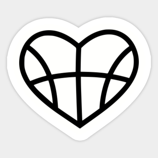 Basketball Heart Basketball Sticker Teepublic