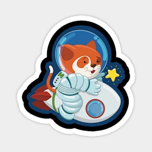 Wishing Star Astronaut Cat Magnet