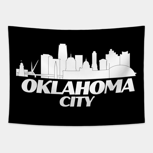 Oklahoma City Skyline Black Tapestry by Shirt Tube