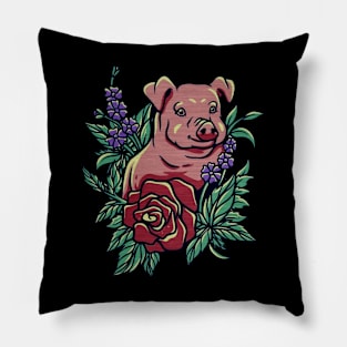 Flower pig Pillow