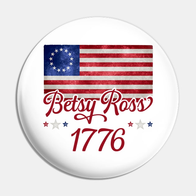 Betsy Ross Flag 1776 Pin by teevisionshop