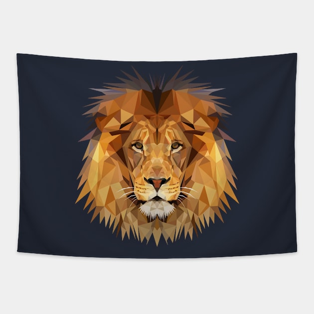 Lion Low Poly Art Tapestry by TheLowPolyArtist