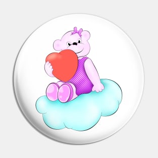 Teddy bear and heart Pin