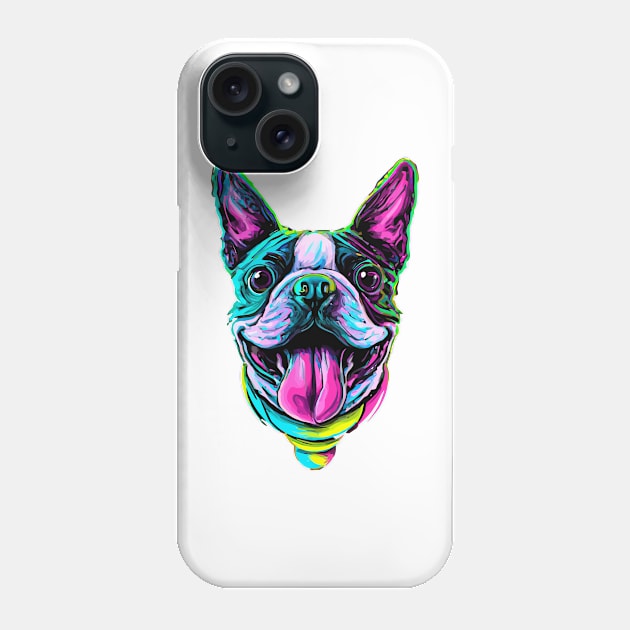 Cute Boston Terrier Dog Cone Artwork Phone Case by Furrban