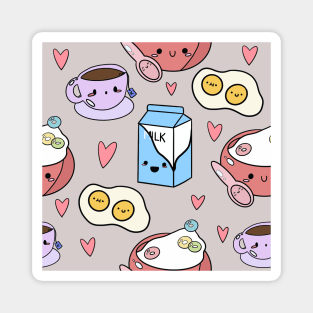 Kawaii Breakfast- off white Magnet