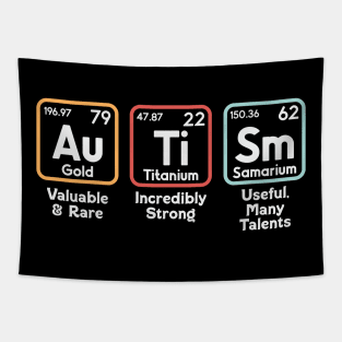 Autism Awareness Periodic Table Elements Tapestry