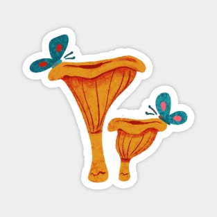 Mushrooms and Butterflies Magnet