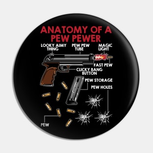 Funny Anatomy Of A Pew Pewer Gun Ammo Lovers Amendment Pin