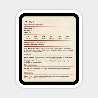 D&D Aunt Statblock Magnet