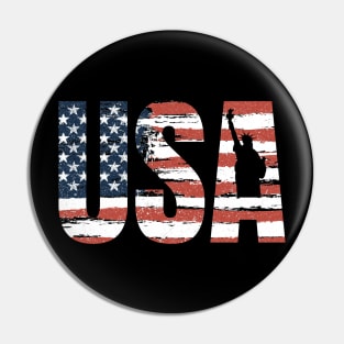 american flag in USA letters Pin